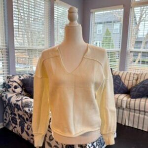 CAbi V Neck Off White Sweater S